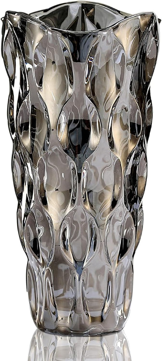 Glass Vases for Flowers，Thickened 3.4 lb Morden vases for Tables Centerpieces, vase for Home Decor, Crystal,Colorful and Clear Rose Large Vases Christmas Day Gifts(Heavy Duty)
